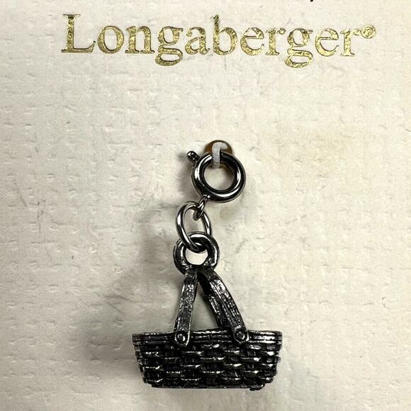 Longaberger Basket Gathering Basket Charm Antiqued Silver Tone NEW - Picture 1 of 7